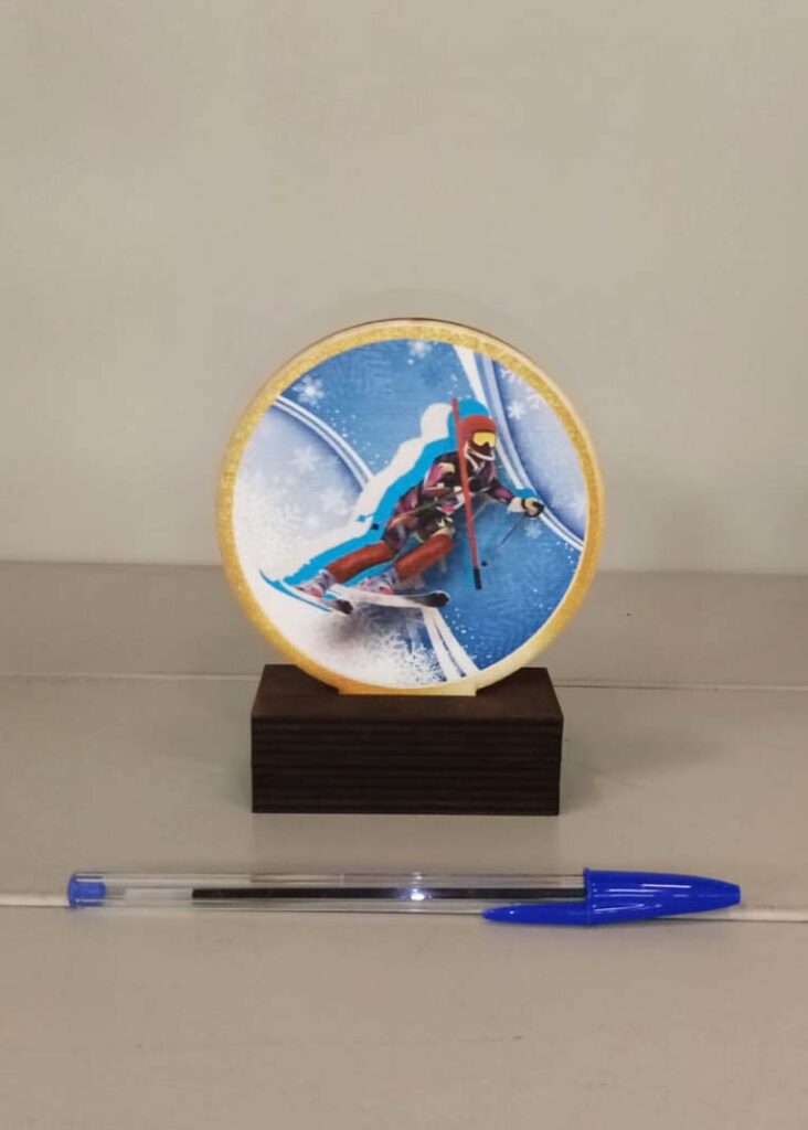 Trofeo in legno sci