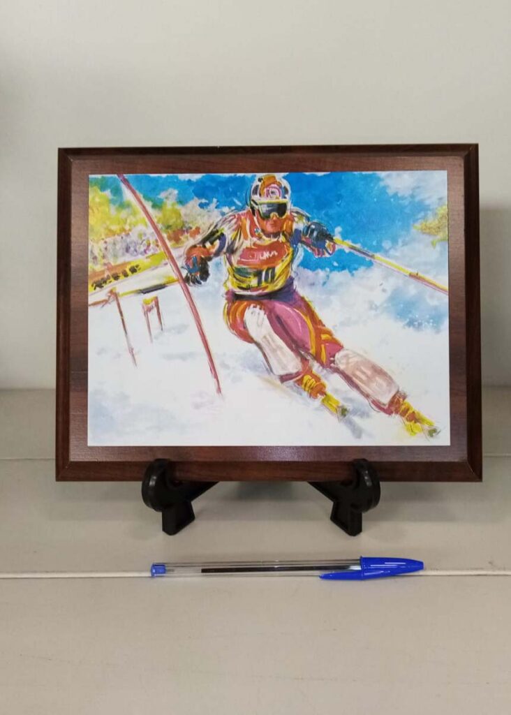 Trofeo in legno sci